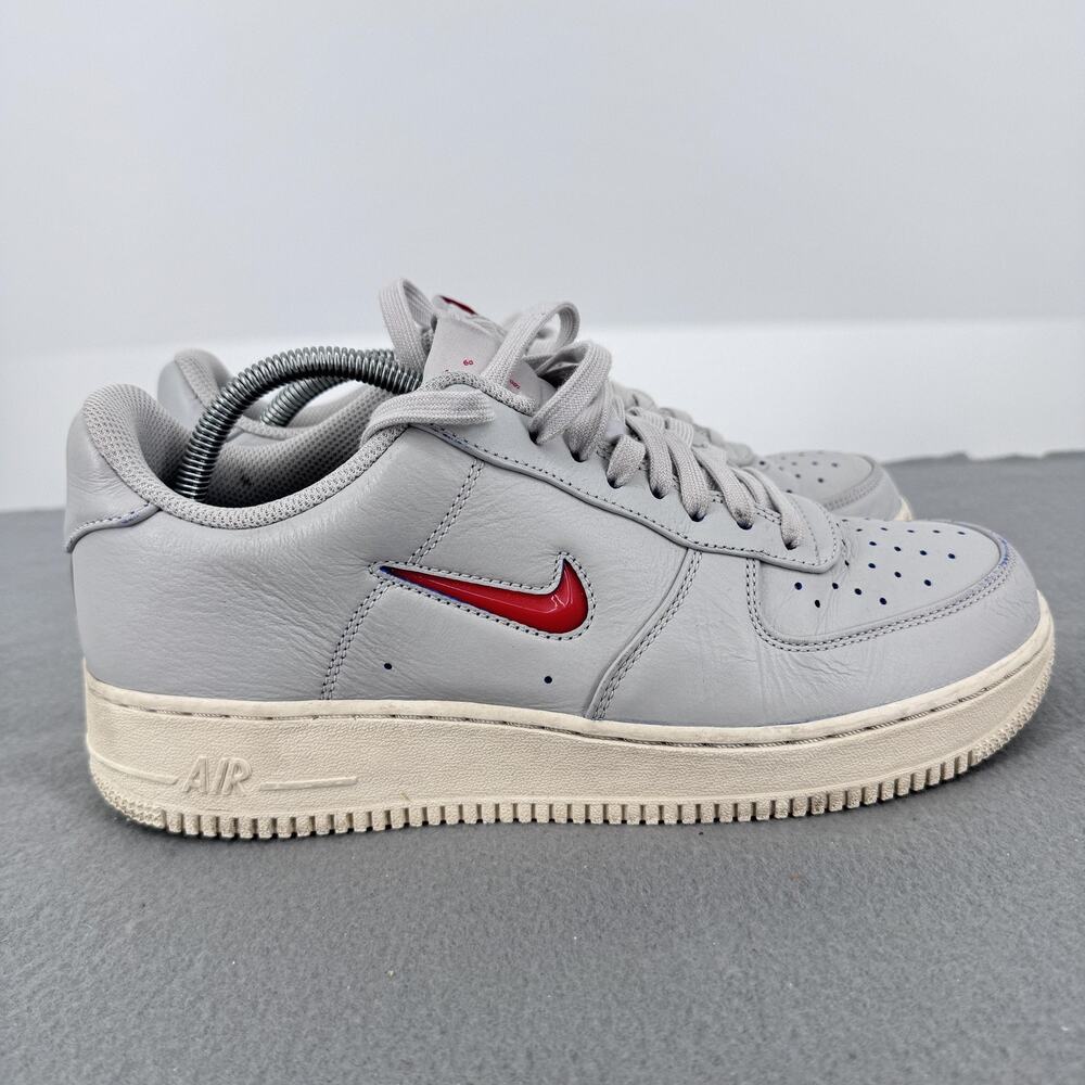 Nike Air Force 1 Jewel Home Away Grey CK4392-002 Mens 9.5 Red‎ Swoosh